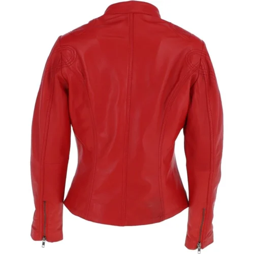 Ladies Leather Biker Jacket Red : Enya 8 Ladies Leather Biker Jacket Red : Enya -The Bridge Store ladies leather biker jacket red enya p3968 17048 image