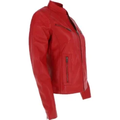 Ladies Leather Biker Jacket Red : Enya -Default Template 2 ladies leather biker jacket red enya p3968 17049 image