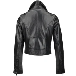 Ladies Short Vegetable Tanned Leather Biker Jacket Black : Jenner 10 Ladies Short Vegetable Tanned Leather Biker Jacket Black : Jenner -Default Template 2 ladies short vegetable tanned leather biker jacket black jenner p2291 10487 image