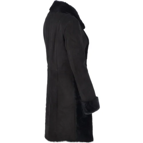 Ladies Suede Sheepskin Coat Black: Lucasta -The Bridge Store ladies suede sheepskin coat black lucasta p2603 11965 image