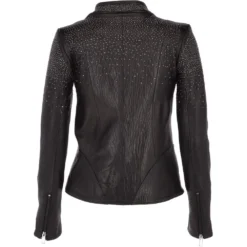 Ladies Vegetable Tanned Leather Studded Biker Jacket Black : Melisandre -Default Template 2 ladies vegetable tanned leather studded biker jacket black melisandre p3221 14195 image