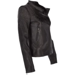 Ladies Vegetable Tanned Leather Studded Biker Jacket Black : Melisandre -Default Template 2 ladies vegetable tanned leather studded biker jacket black melisandre p3221 14196 image