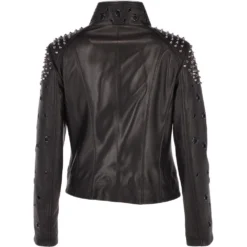 Ladies Vegetable Tanned Leather Studded Biker Jacket Black : Osha 8 Ladies Vegetable Tanned Leather Studded Biker Jacket Black : Osha -Default Template 2 ladies vegetable tanned leather studded biker jacket black osha p3218 14187 image