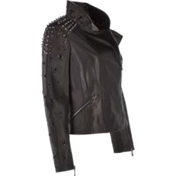 Ladies Vegetable Tanned Leather Studded Biker Jacket Black : Osha 9 Ladies Vegetable Tanned Leather Studded Biker Jacket Black : Osha -Default Template 2 ladies vegetable tanned leather studded biker jacket black osha p3218 14188 image