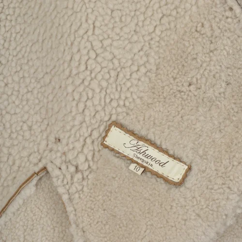 Lamb Shearling Mandarin Collar Jacket Honey : Liane -The Bridge Store lamb shearling mandarin collar jacket honey liane p1495 6873 image