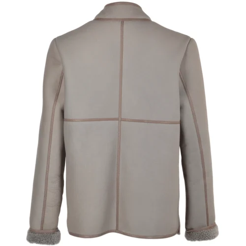 Lamb Shearling Mandarin Collar Jacket Taupe: Liane 9 Lamb Shearling Mandarin Collar Jacket Taupe: Liane -The Bridge Store lamb shearling mandarin collar jacket taupe liane p1496 6876 image