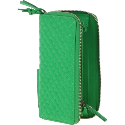 Large Quilted Leather Zip Around Note And Coin Purse Green: QLP -The Bridge Store large quilted leather zip around note and coin purse green qlp p5338 19345 image