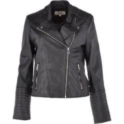 Leather Biker Jacket Black : Casey