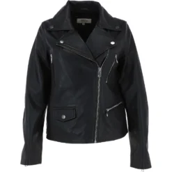 Leather Biker Jacket Black: Hackney