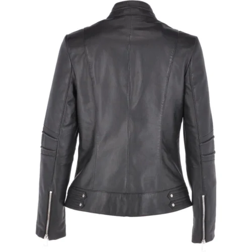 Leather Biker Jacket Black : Lillian -The Bridge Store leather biker jacket black lillian p3066 13446 image