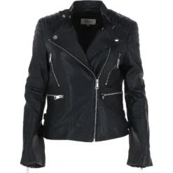 Leather Biker Jacket Black/nap: Soho