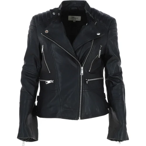 Leather Biker Jacket Black/nap: Soho