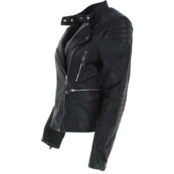 Leather Biker Jacket Black/nap: Soho -Default Template 2 leather biker jacket black nap soho p4349 20631 image