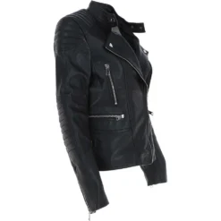 Leather Biker Jacket Black/nap: Soho -Default Template 2 leather biker jacket black nap soho p4349 20633 image