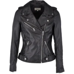 Leather Biker Jacket Black : Scarlett