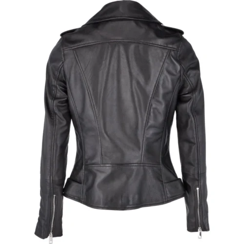 Leather Biker Jacket Black : Scarlett 8 Leather Biker Jacket Black : Scarlett -The Bridge Store leather biker jacket black scarlett p2483 11379 image