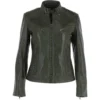 Leather Biker Jacket Green : Lola 1 Leather Biker Jacket Green : Lola -Default Template 2 leather biker jacket green lola p5467 19727 image
