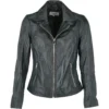 Leather Biker Jacket Green : Zoey -Default Template 2 leather biker jacket green zoey p2482 11397 image