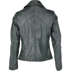 Leather Biker Jacket Green : Zoey -Default Template 2 leather biker jacket green zoey p2482 11399 image