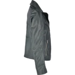 Leather Biker Jacket Green : Zoey -Default Template 2 leather biker jacket green zoey p2482 11400 image