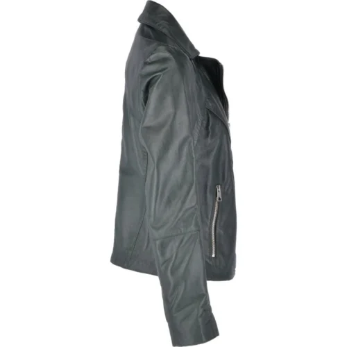 Leather Biker Jacket Green : Zoey 9 Leather Biker Jacket Green : Zoey -The Bridge Store leather biker jacket green zoey p2482 11400 image