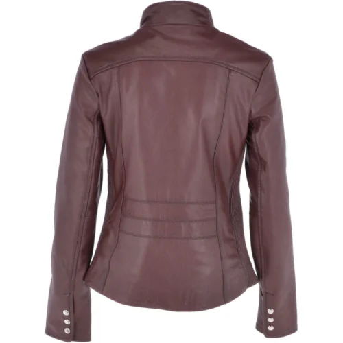 Leather Biker Jacket Oxblood : Aurora -The Bridge Store leather biker jacket oxblood aurora p3070 13462 image
