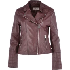 Leather Biker Jacket Oxblood : Casey