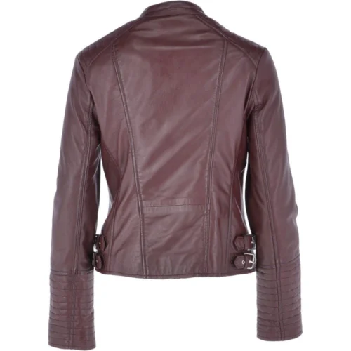 Leather Biker Jacket Oxblood : Casey -The Bridge Store leather biker jacket oxblood casey p3074 13438 image