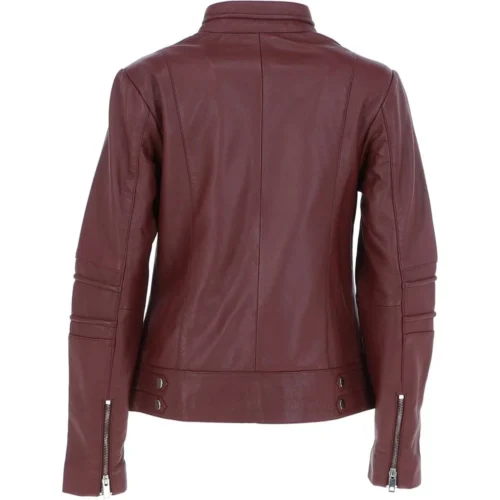 Leather Biker Jacket Oxblood : Lillian 8 Leather Biker Jacket Oxblood : Lillian -The Bridge Store leather biker jacket oxblood lillian p3068 27518 image