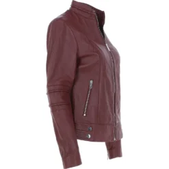 Leather Biker Jacket Oxblood : Lillian -Default Template 2 leather biker jacket oxblood lillian p3068 27519 image