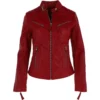 Leather Biker Jacket Red : Lola -Default Template 2 leather biker jacket red lola p3946 16982 image