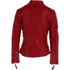 Leather Biker Jacket Red : Lola -Default Template 2 leather biker jacket red lola p3946 16984 image