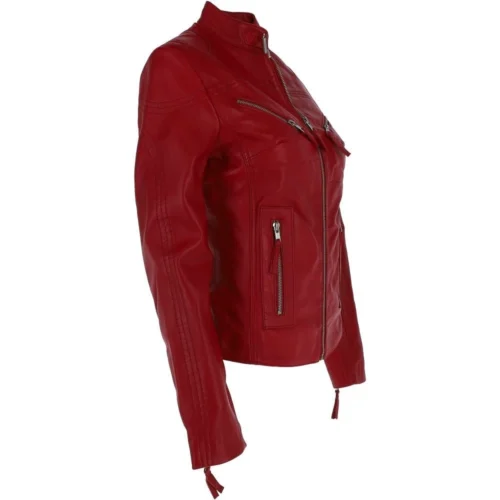 Leather Biker Jacket Red : Lola -The Bridge Store leather biker jacket red lola p3946 16985 image