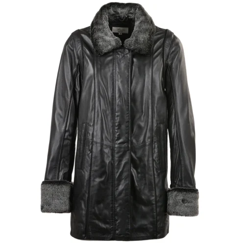 Leather Coat Black/ddy : Jacqueline