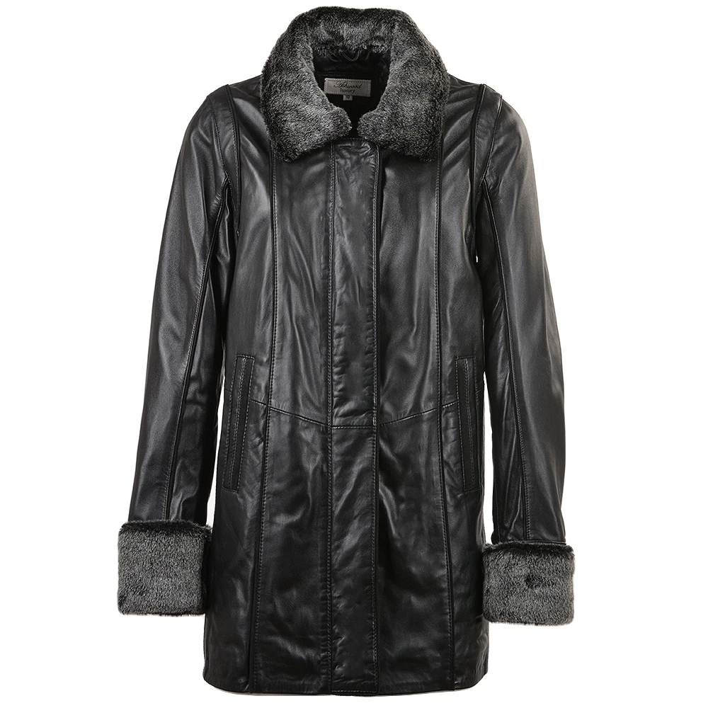 Leather Coat Black/ddy : Jacqueline 3 Leather Coat Black/ddy : Jacqueline