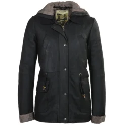 Leather Coat Black/nap : Jade Walks