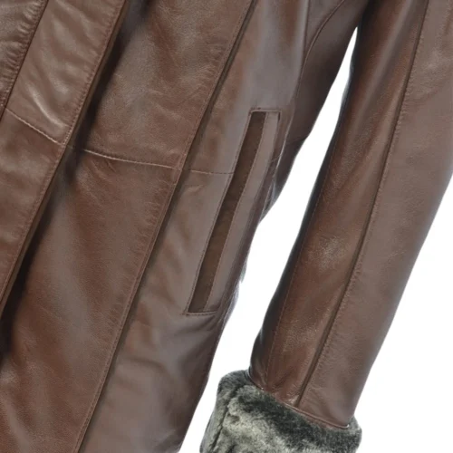 Leather Coat Mid Brown : Jacqueline -The Bridge Store leather coat mid brown jacqueline p84 299 image