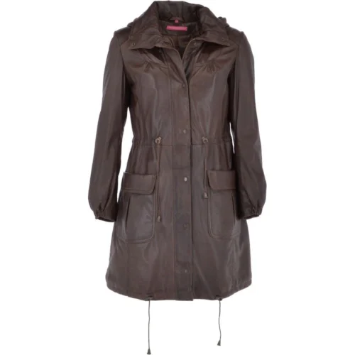 Leather Duffle Leather Coat Mid Brown/ App: Brienne