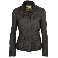 Leather Jacket Brown/napp : Emerald