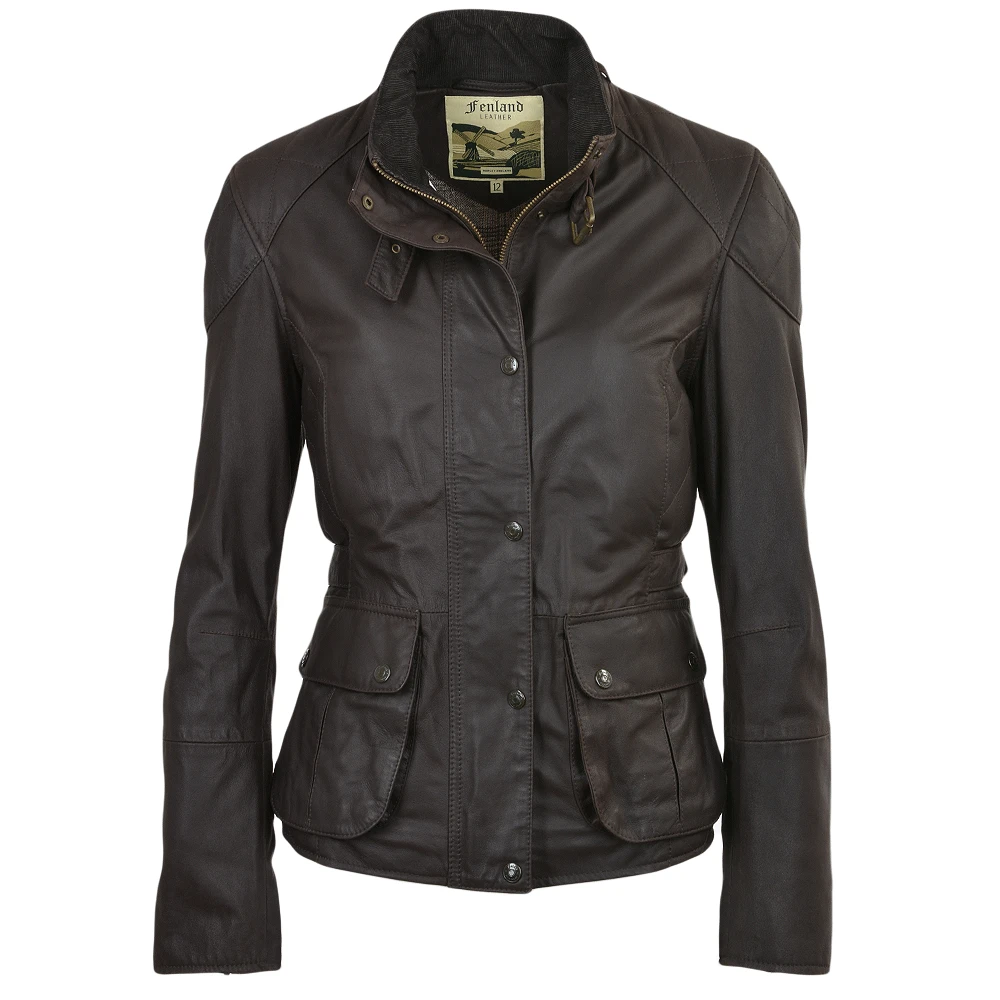 Leather Jacket Brown/napp : Emerald 3 Leather Jacket Brown/napp : Emerald