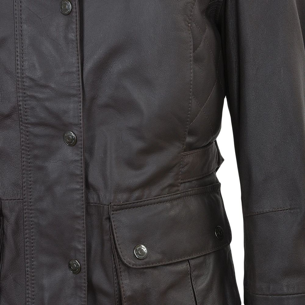 Leather Jacket Brown/napp : Emerald 6 Leather Jacket Brown/napp : Emerald - Image 4