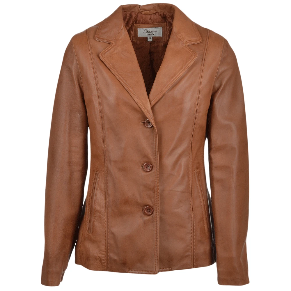 Leather Jacket Cognac/nap : Marabelle 3 Leather Jacket Cognac/nap : Marabelle