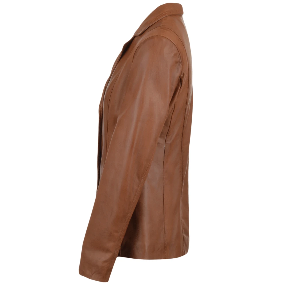 Leather Jacket Cognac/nap : Marabelle 4 Leather Jacket Cognac/nap : Marabelle - Image 2