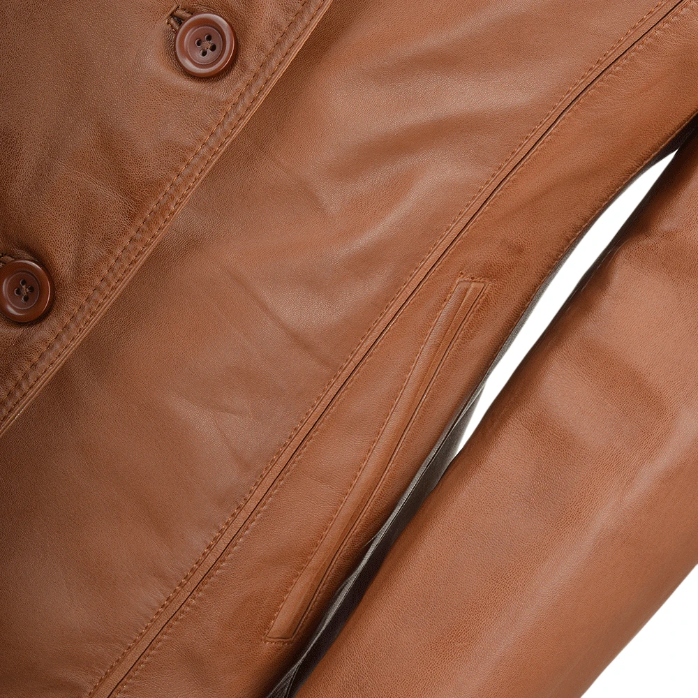 Leather Jacket Cognac/nap : Marabelle 6 Leather Jacket Cognac/nap : Marabelle - Image 4
