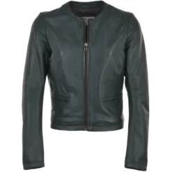 Leather Jacket Green : Alisa