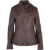 Leather Jacket Mid Brown/app : Isla -Default Template 2 leather jacket mid brown app isla p3731 16166 image
