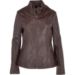 Leather Jacket Mid Brown/app : Isla