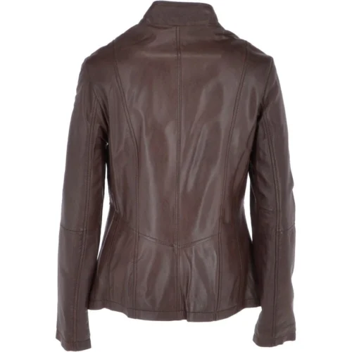 Leather Jacket Mid Brown/app : Isla 8 Leather Jacket Mid Brown/app : Isla -The Bridge Store leather jacket mid brown app isla p3731 16168 image