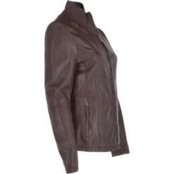 Leather Jacket Mid Brown/app : Isla -Default Template 2 leather jacket mid brown app isla p3731 16169 image