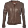 Leather Jacket Mid Brown : Liona -Default Template 2 leather jacket mid brown liona p77 1011 image